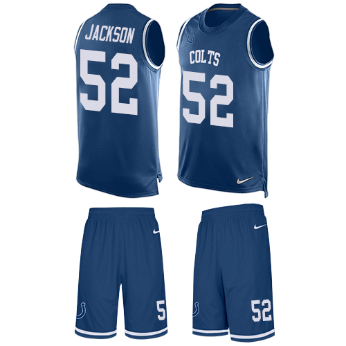 Men's Limited D'Qwell Jackson Nike Jersey Royal Blue - #52 Tank Top Suit NFL Indianapolis Colts